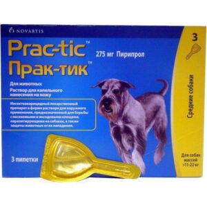 Капли Прак-тик от блох и клещей для собак 11-22  кг №1 Novartis