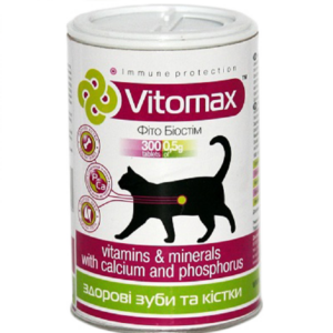 Витамины Vitomax для кошек для укрепления зубов и костей 300 таблеток Їжачок 200084 Витамины Vitomax для кошек для укрепления зубов и костей 300 таблеток Їжачок 200084