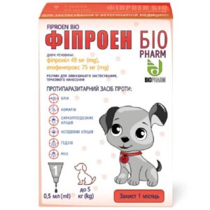 Капли для собак до 5 кг Фипроен Био против паразитов 0,5 мл №1 Биофарм срок 12.2025 Капли для собак до 5 кг Фипроен Био против паразитов 0,5 мл №1 Биофарм срок 12.2025