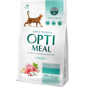 Сухой корм для стерилизованных котов Adult Cat Sterilised Turkey and OAT индейка и овес 700 г Optimeal Сухой корм для стерилизованных котов Adult Cat Sterilised Turkey and OAT индейка и овес 700 г Optimeal