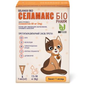 Капли для котов 7,5-10 кг Селамакс Био 1 мл №1 Биофарма срок 08.2026 Капли для котов 7,5-10 кг Селамакс Био 1 мл №1 Биофарма срок 08.2026