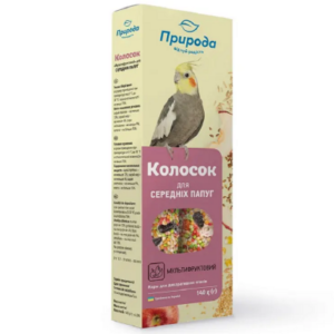 Корм для средних попугаев Колосок Мультифрукт 140 г Природа срок 09.2026 Корм для средних попугаев Колосок Мультифрукт 140 г Природа срок 09.2026