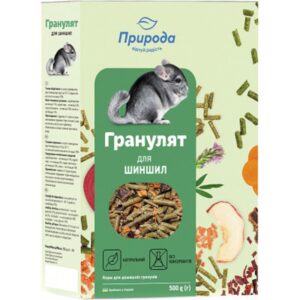 Корм для шиншилл Гранулят 500 г Природа срок 09.2026 Корм для шиншилл Гранулят 500 г Природа срок 09.2026