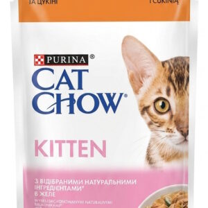 Корм для котят Cat Chow с индейкой и кабачками в желе 85 г Purina Корм для котят Cat Chow с индейкой и кабачками в желе 85 г Purina