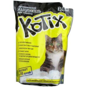 Наполнитель для кошек селикогель KOTIX 3,8 л желтый