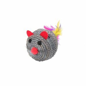 Когтеточка-шарик Мышка с пером 6,5 см1 2 240 FOX S2011
