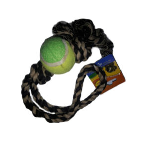 Игрушка для собак Канат-грейфер для бросков с теннисным мячом 45 см FOX  XJ 0141