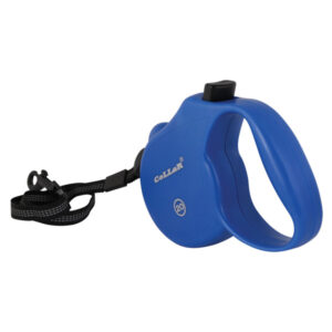Рулетка Collar control на 20 кг 5м со светоотражающей лентой трос синяя