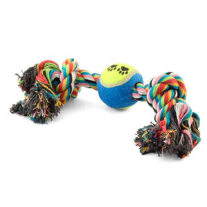 Игрушка для собак Канат-грейфергрейфер 2 узла с мячом 28 см диаметр 6 см