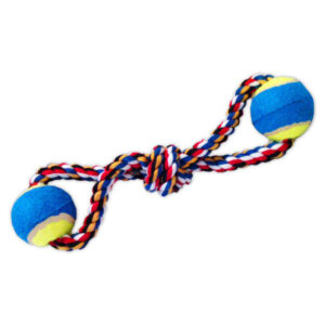 Игрушка для собак Канат-грейфер Восьмерка с 2-мя мячами 35 см Д-6,5 см 250 г