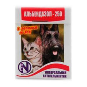 Альбендазол-250 на 10 кг 1 таблетка НОРИС Альбендазол-250 на 10 кг 1 таблетка НОРИС