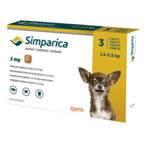 Симпарика таблетки инсектоакарицидные для собак 1,3-2,5 кг №3*5 мг
