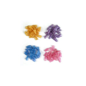 Колпачки для когтей Коготки L свыше 6 кг с кристаллами люминесцентные разноцветные