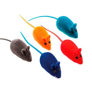 Игрушка для кошек Мышь велюр цветная 6,5 см FOX NT001