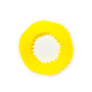 Игрушка для собак Кольцо с шипами желтое с запахом ванили 12 см FOX TF-022