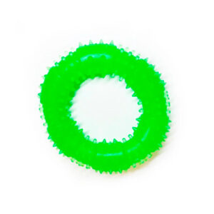 Игрушка для собак Кольцо с шипами зеленое с запахом ванили 12 см FOX