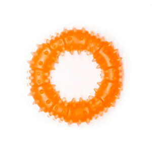 Игрушка для собак Кольцо с шипами оранжевое с запахом ванили 9 см FOX TF-020