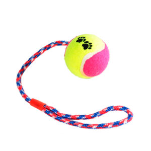 Игрушка для собак Канат-грейфер для бросания с резиновым мячом 38 см FOX XJ0168