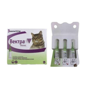 Вектра Фелис капли инсектоакарицидные для кошек 0,9 мл №3 шт Ceva Франция