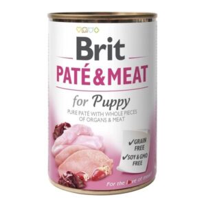 Корм для собак консервы паштет курица индейка Brit Paté and Meat Dog k 400 г