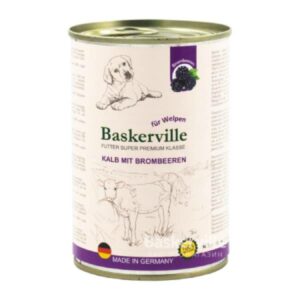 Корм для щененков Baskerville консервы Телятина с еживикой 400 гр 21556