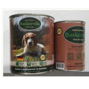 Корм для собак Baskerville консервы Кролик с лапшой и морковью 400 гр 21526