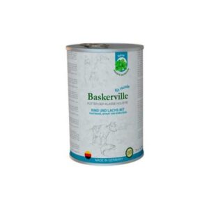 Корм для собак Baskerville консервы Говядина и лосось, пастернак, шпинат 800 гр 21563