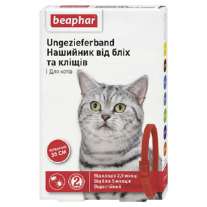 Ошейник Бефар от блох и клещей для кошек красный 35 см Вeaphar