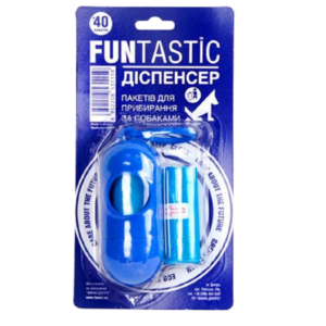 Диспенсер с пакетами для фекалий 2 рулона по 20 пакетов на блистере FUNtastic