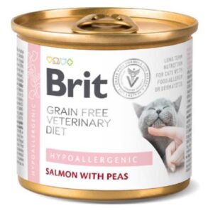 Корм для котов с пищевыми аллергиями Brit VetDiets  с лососем и горохом 200 г Brit