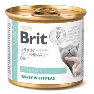 Корм для котов при мочекаменной болезни Struvite Cat Cans с индейкой и горохом 200 г Brit