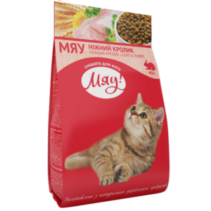 Сухой корм для взрослых котов с кроликом 1 кг Мяу