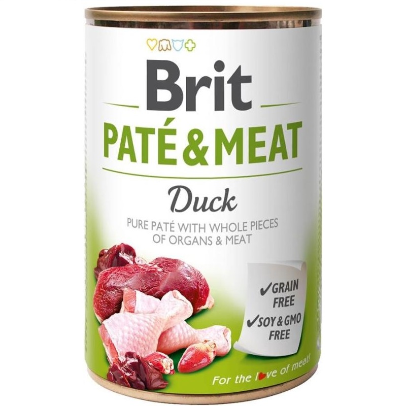 Влажный корм для собак Brit Pat and Meat Dog консерва паштет с уткой 400 г Влажный корм для собак Brit Pat and Meat Dog консерва паштет с уткой 400 г