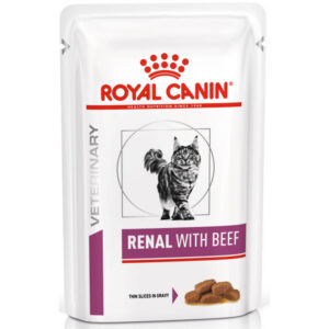 Корм для котов Renal Feline Beef Pouches при болезнях почек кусочки говядины в соусе 85 г Royal Canin