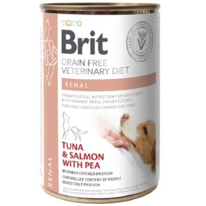 Корм для собак с больными почками Grain Free VetDiets Renal Tuna and Salmon with Pea с тунцом лососем и горохом 400 г Brit