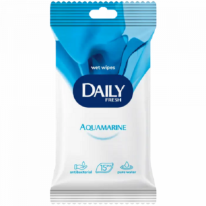 Салфетки влажные Daily Fresh Aquamarine Универсальные 15 шт