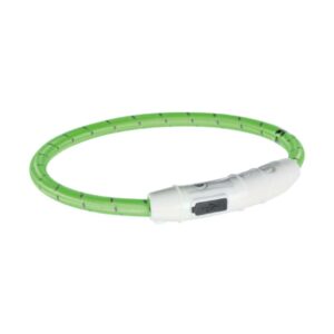 Ошейник для собак Светящийся полиуретановый с USB XS-S Ш 7 мм Д 35 см зеленый 12700 Trixie