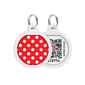 Адресник WAUDOG Smart ID с QR-паспортом "Горох" круг металл Д 25 мм/0625-0208