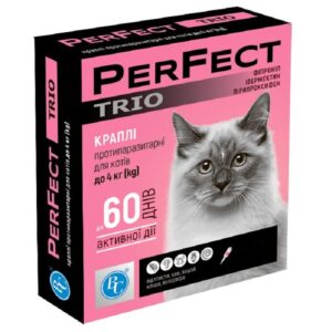 Капли для котов до 4 кг Perfect Trio от блох и клещей 1 пипетка 0,6 мл Ветсинтез срок 11.2024