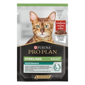 Корм д/кот кастр. Проплан говяд.конс.ProPlan Sterilised Nutrisavour 85 г