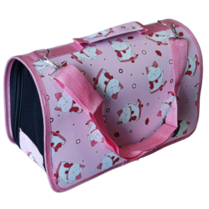Сумка переноска для животных Коты розовая 40*44*15*25 см  М