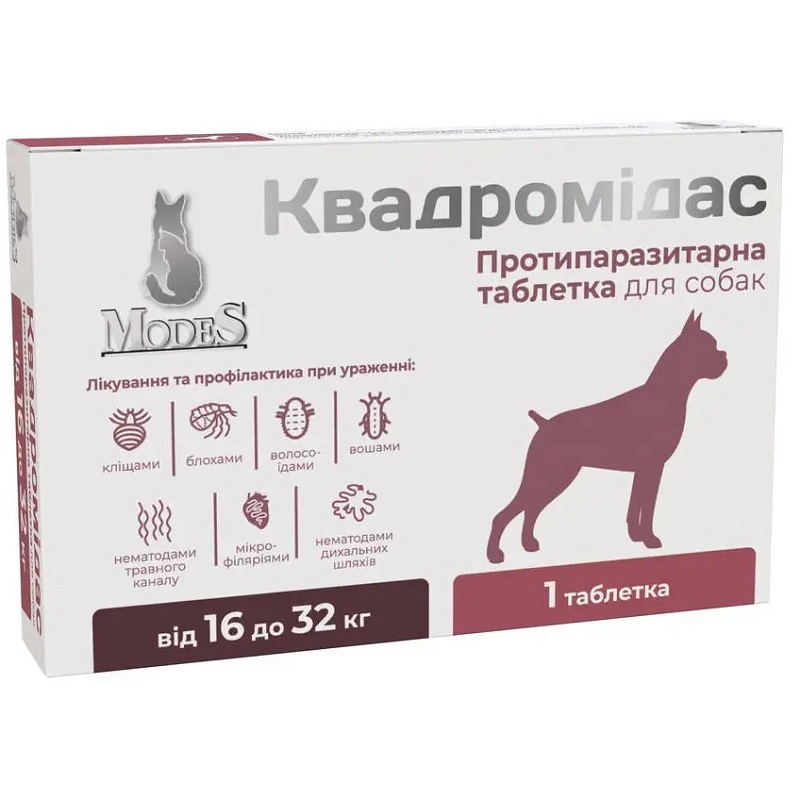 Квадромидас 1,6 г д/собак 16-32 кг №1 Modes Квадромидас 1,6 г д/собак 16-32 кг №1 Modes