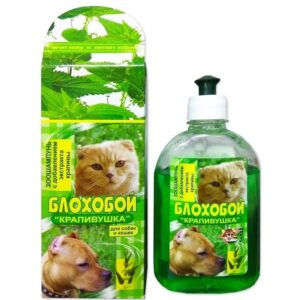 Шампунь для собак и котов Блохобой Крапивушка противопаразитарный с экстрактом крапивы 300 мл Норис срок 04.2026