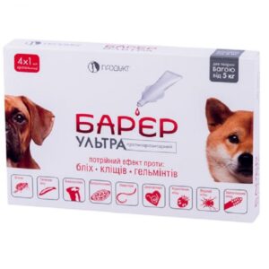 Капли на холку Барьер-ультра от блох для собак от 5 кг №4 Продукт срок 08.2025