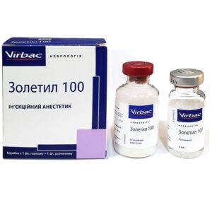 Набор для инъекций Золетил 100  1 флакон порошок + 1 флакон растворитель Virbac срок 09.2025