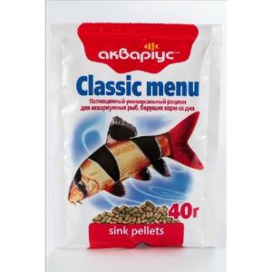 Корм для аквариумных рыб Classic Menu в гранулах 40 г Аквариус срок 09.2025