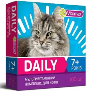 Таблетки для котов от 7 лет Daily мультивитаминный комплекс №100 Vitomax срок 08.2025
