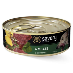 Корм для собак влажный Сейвори SAVORY с четырьмя видами мяса 100 г