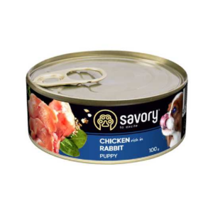 Корм для щенков влажный Сейвори SAVORY с кроликом 100 г