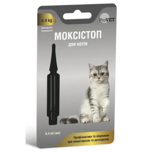 Капли для кошек до 4 кг Моксистоп для лечения и профилактики гельминтозов 0,4 мл №1  ProVET срок 10.2025